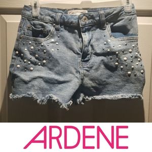 Ardene Eighty Two Studded Denim Shorts Size 5
